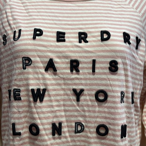 Superdry Light Pink Striped Long Sleeve Tee - Picture 3 of 5
